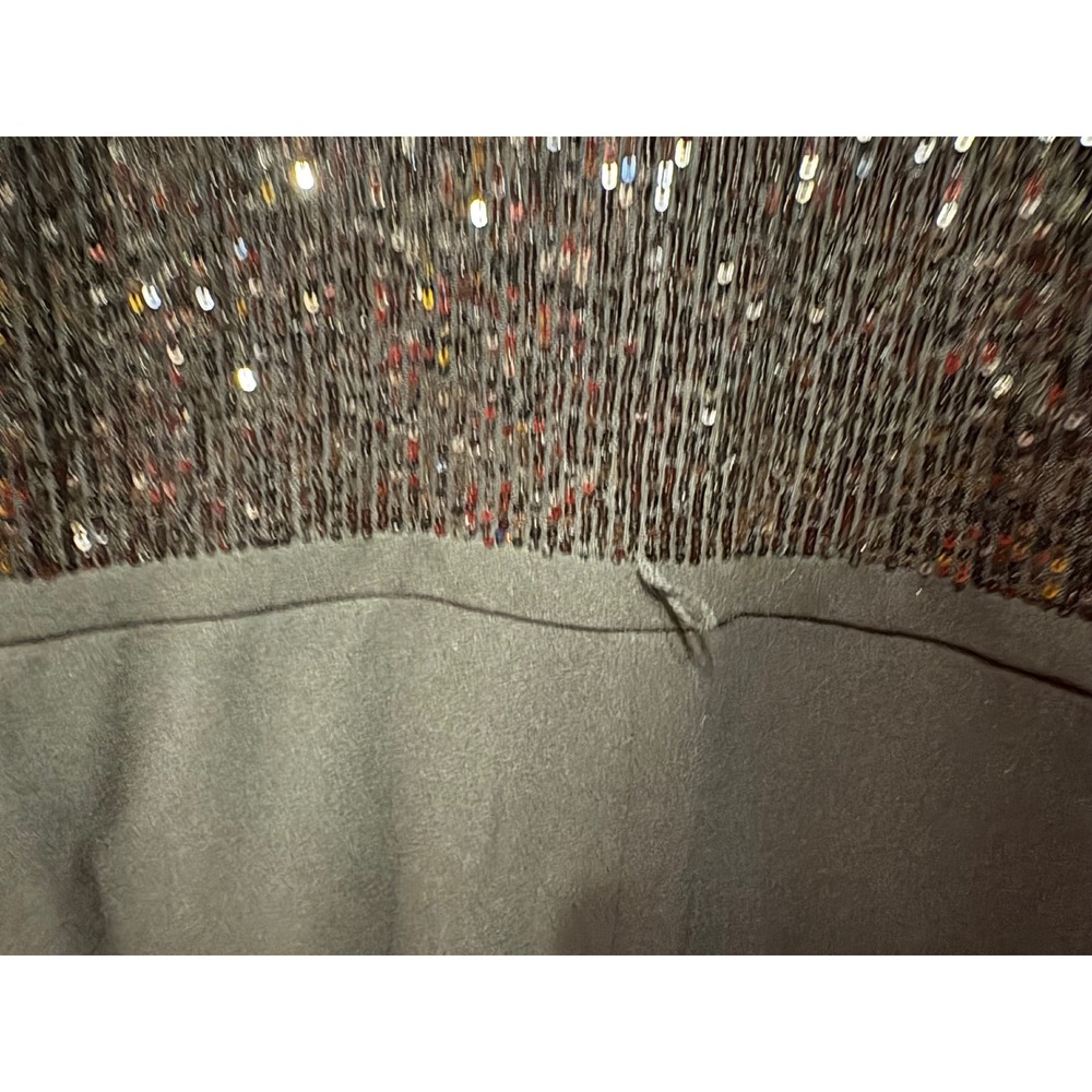 Karl Lagerfeld Paris Sequin Top Wide Leg Jumpsuit Black 12 NWT No Belt Evening